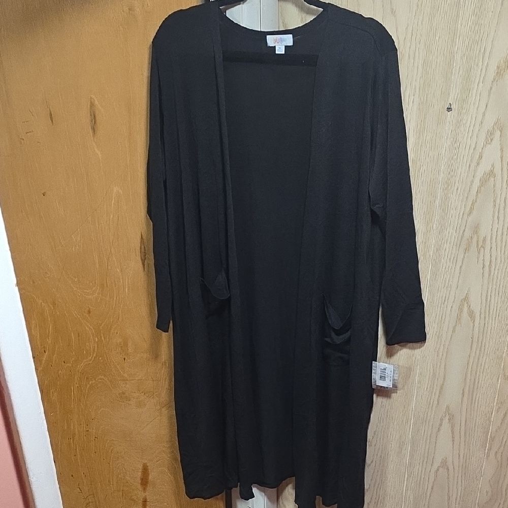 LuLaRoe Black Long Open Cardigan